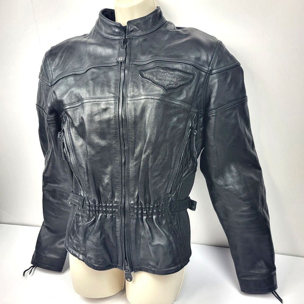 Harley Davidson Women Leather Jacket vented Padded 98110-97VW Size M